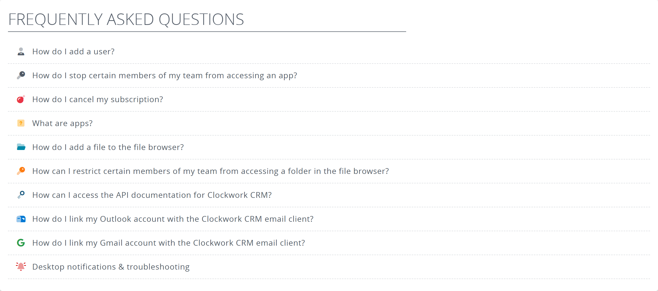 The FAQ list