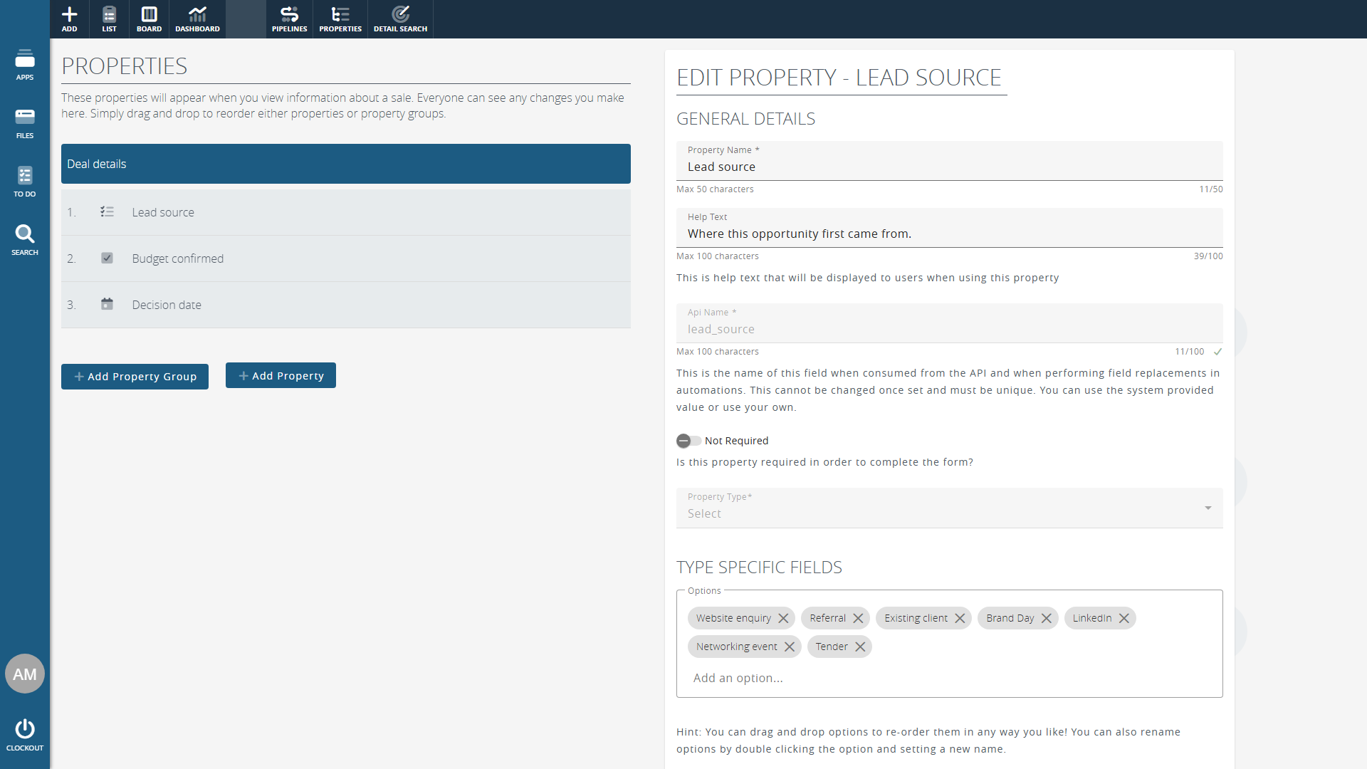 Clockwork CRM sales deal with line items and pricing