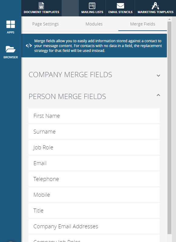 Add merge fields into your template for extra personalisation